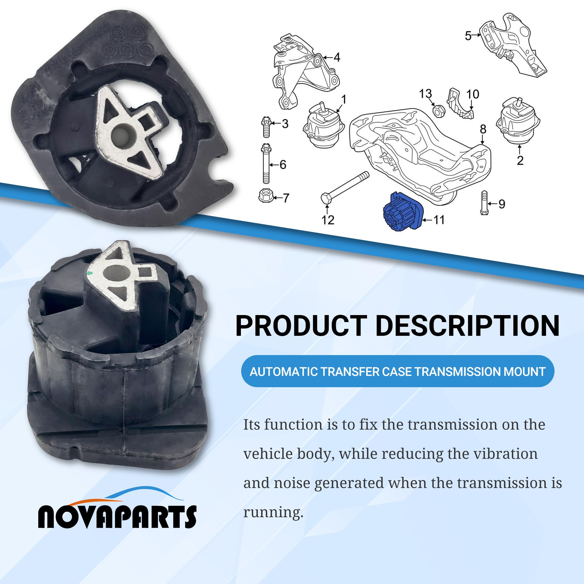 NOVAPARTS Automatic Transfer Case Transmission Mount for BMW X5 X6